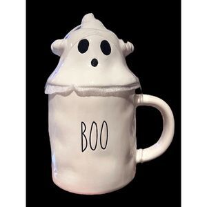 B Harbor Collection BOO Lidded Mug With Cute Ghost Topper Halloween